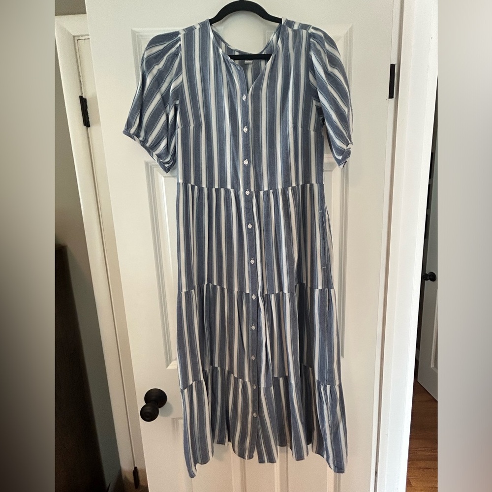 NWOT Striped Midi Button Dress